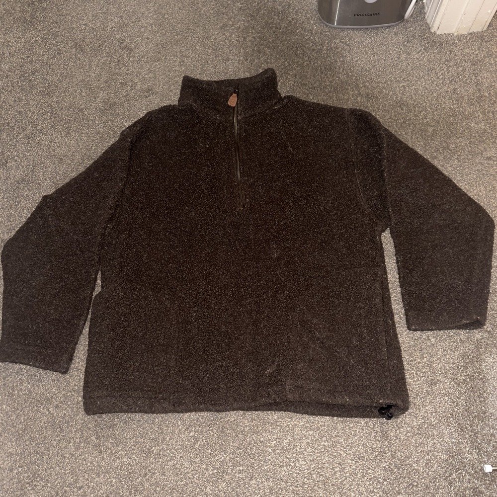 VTG American Eagle Sweater Mens XL Brown Fleece Sherpa Zip Outdoors